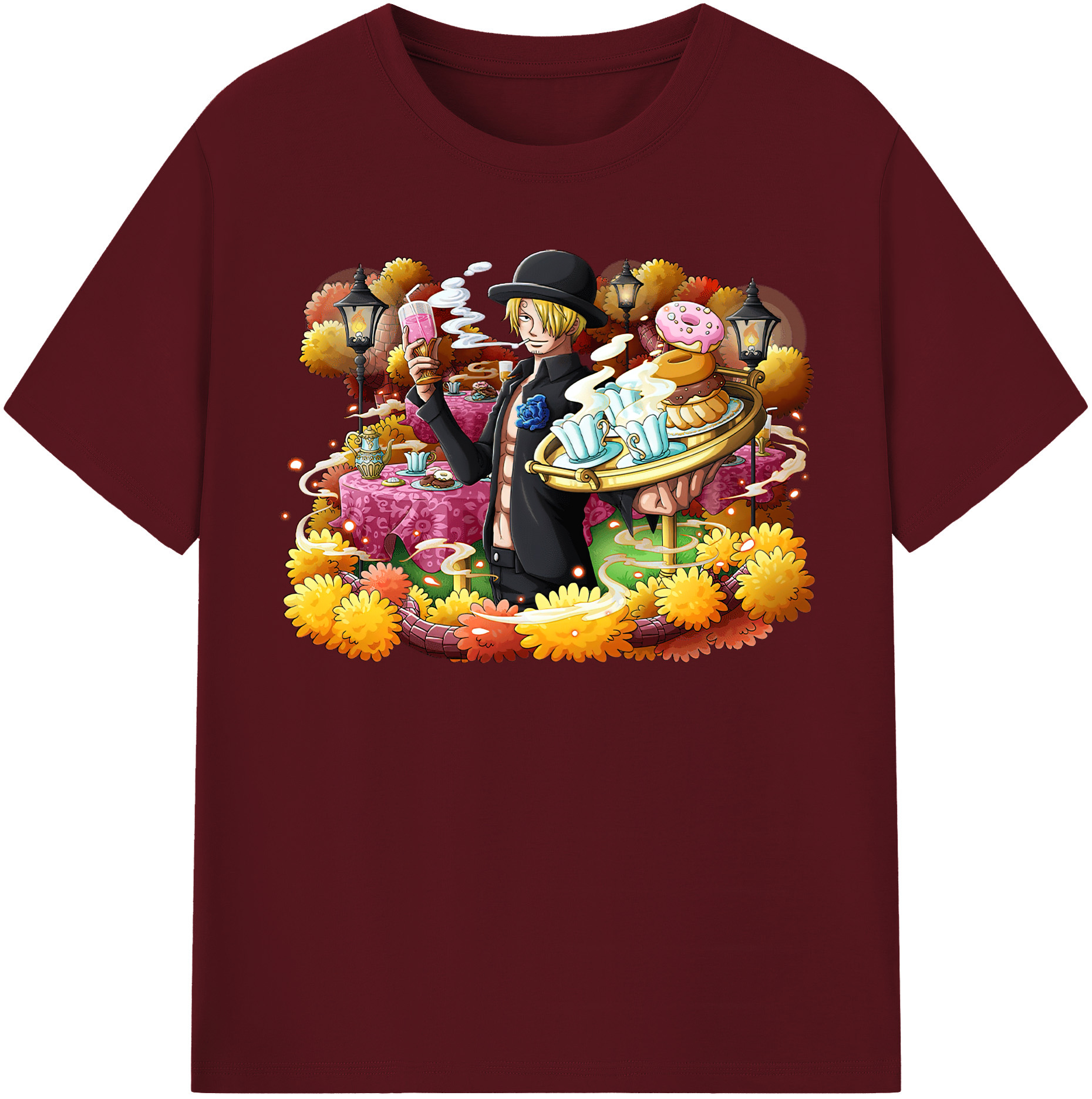 ワンピース サンジ ONE PIECE Sanji 綿100％半袖Tシャツ（フロントプリント）